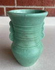 VTG Art Deco Brush McCoy Pottery Vase Mint Green Turquoise Handles 6” 1930-40s