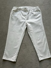 Bonmarche Sara White Crop Jeans  /Trousers. Straight Leg Uk 16. Worn Once