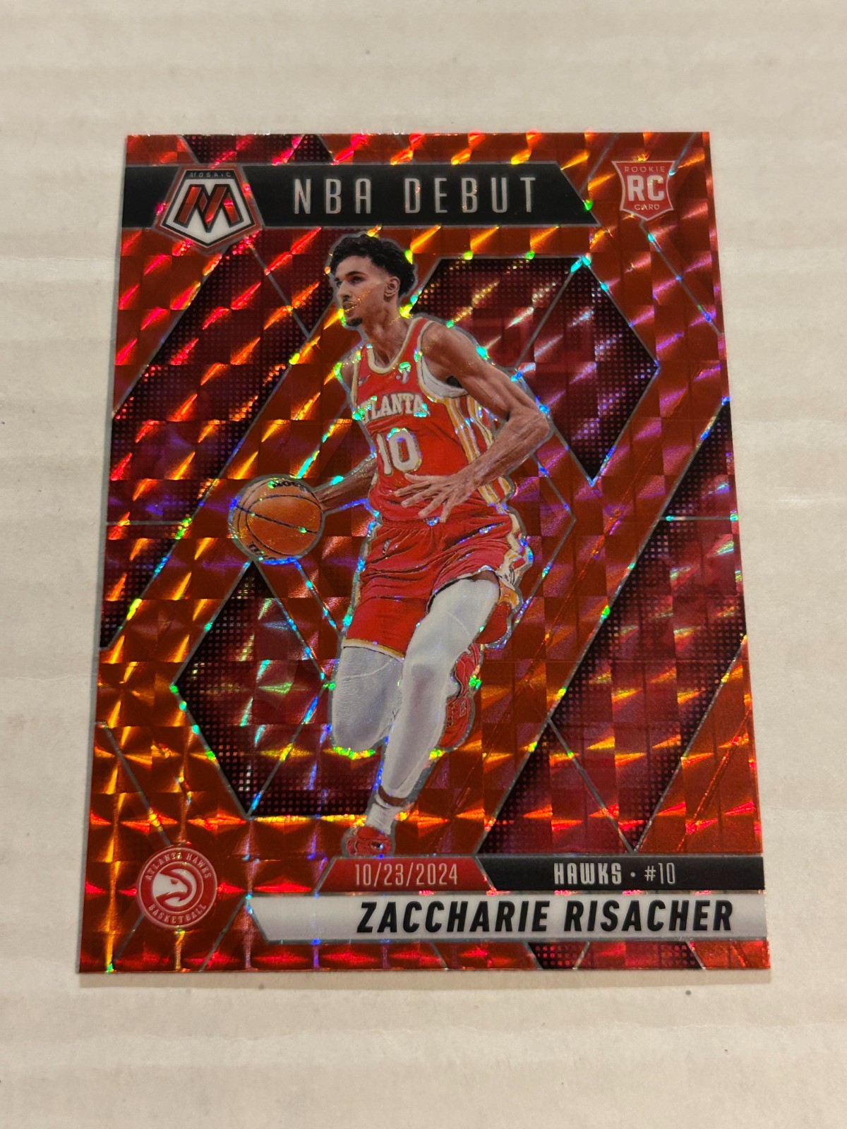 2024-25 PANINI MOSAIC ZACCHARIE RISACHER #269 RED PRIZM ROOKIE HAWKS COLOR MATCH