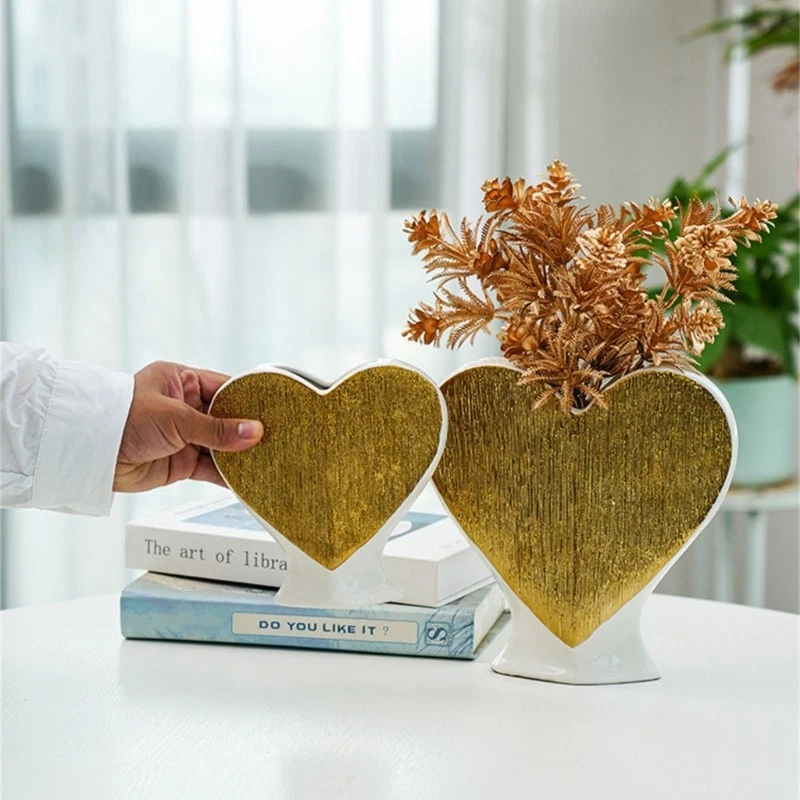 Flower Vase Heart Shaped Flower Pots Unique Decorative Vase for Home Wedding