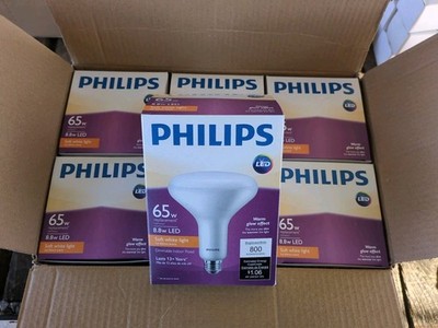 6 PACK PHILIPS  Soft White Dimmable LED  Flood Bulb 8.8BR40/PER/927-22/P/E26/WG