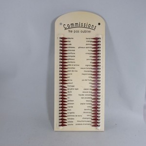 Vintage French Metal Groceries Shopping List Memo Board Wall Hung