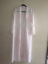 Vtg,Carol Hochman, Satin , Embossed , Floral Light Pink Robe,Long