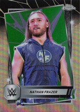 2025 Topps Chrome WWE #187 Nathan Frazer Neon Green & Black Refractor