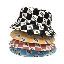 Letter Plaid Double-Sided Bucket Hat   Trendy Women  s Fashion Hat