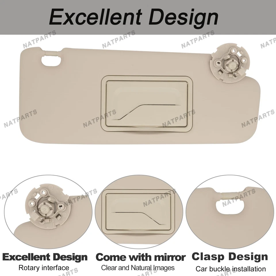 Par de parasoles beige para Chevy Cruze 2011-2019 95034256 95034253 84126667 Foto 3 de 4