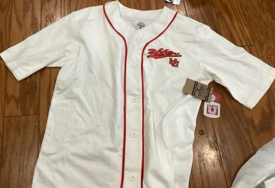 Utah Utes Button Down White Fan  Baseball Jersey Size med NWT
