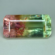 25.33 Cts Ravishing Best Color 100  Natural Unheated BIG Bi-Color Tourmaline