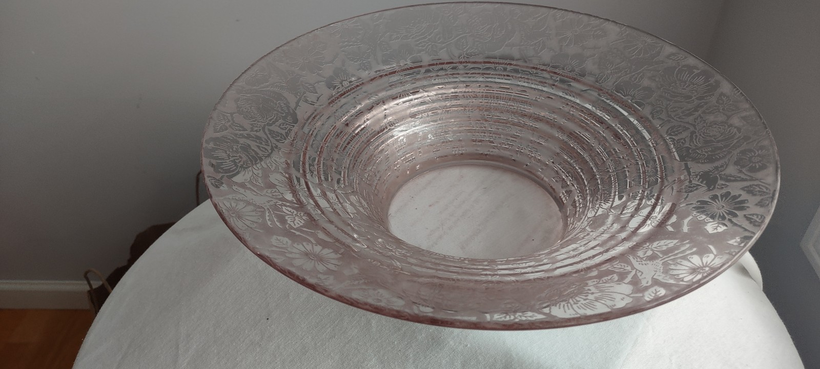 Fostoria Glass Brocade Orchid  # 2362 Saturn Rings Bowl