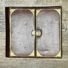 Vintage Photo Album Leather Cover With Metal Clasp Flip Style Picture Storage