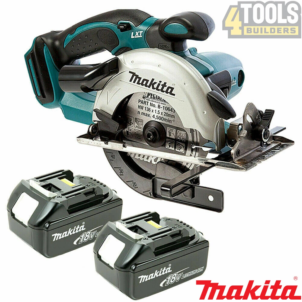 Makita DSS501 18V LXT Cordless Li Ion Circular Saw 136mm With 2 x