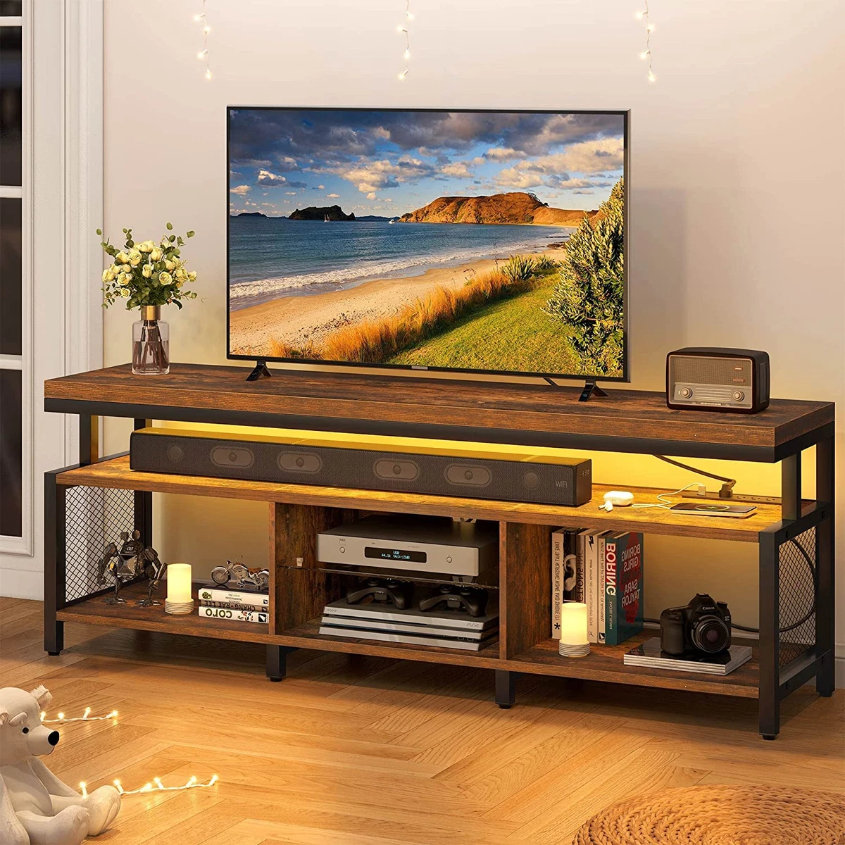 Industrial tv stand for cheap 65 inch tv