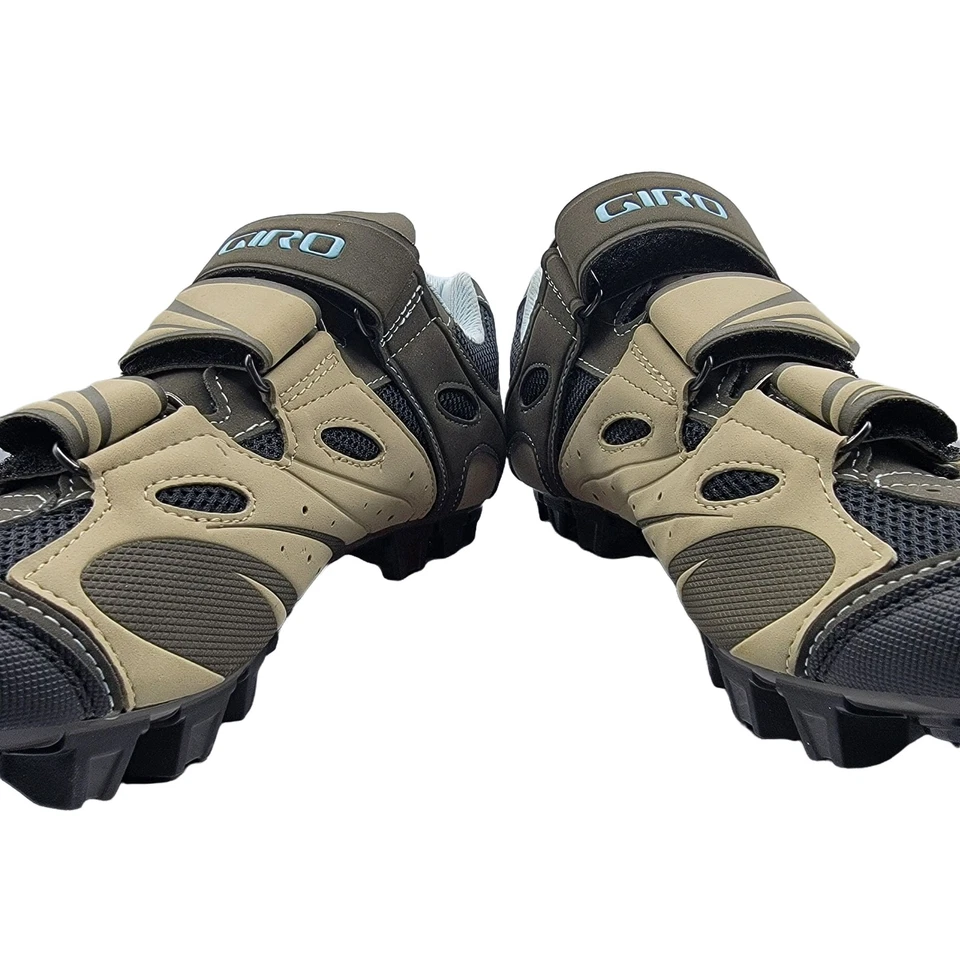 Giro Reva Womens Size 7.5 Khaki Brown Tan Blue Mountain Cycling Shoes - Image 3 of 4