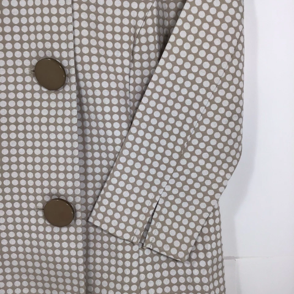 Gabardina ligera a lunares beige elegante para mujer Elliott Lauren talla 2 Foto 3 de 4