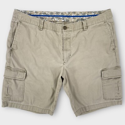 Tommy Bahama Cargo Shorts Mens 40 Khaki Solid Flat Front 10