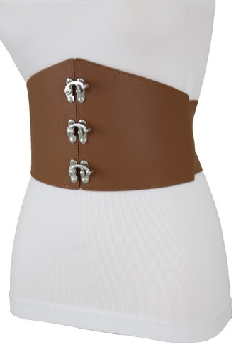 Anthropologie Wide Corset Belt Cedar Brown Leather S | eBay display picture 2
