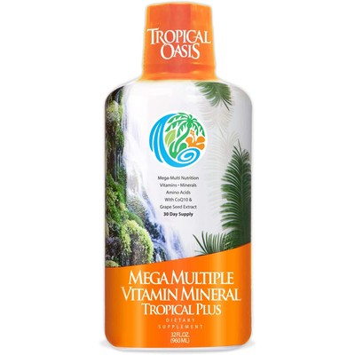 Tropical Oasis Mega Multiple Vitamin Mineral Tropical Plus 32 Oz