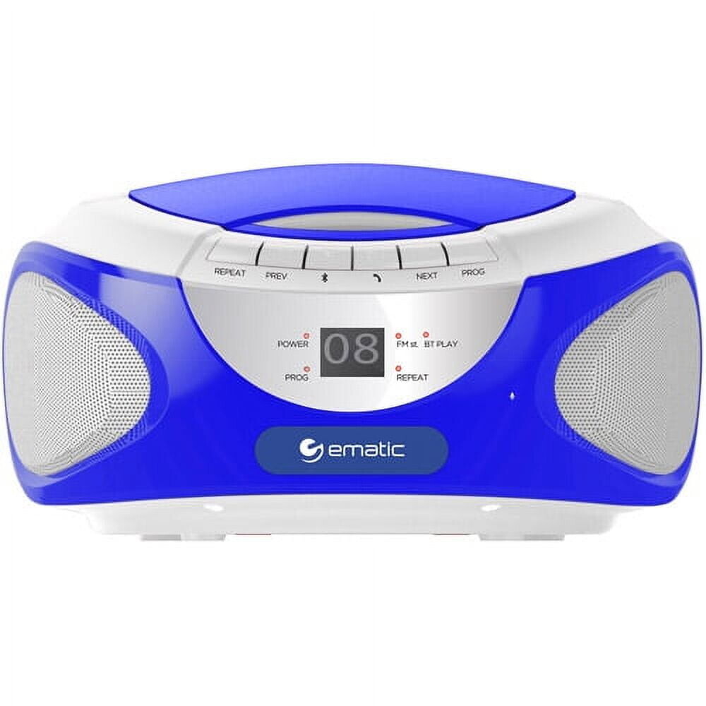 Ematic EBB9224BU with AM/FM Radio, Bluetooth Audio and Speakerphone (Blue)-  New