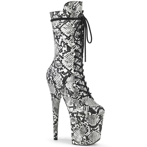 Pleaser Flamingo-1050 8" Exotic Dancer Snake Print Lace Up Platform Boots US12 - Bild 1 von 2