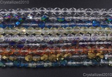 2 Strands Top Quality Czech Crystal Faceted Drum Spacer Beads 4mm 6mm 8mm 15.5"