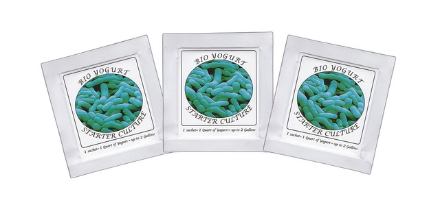  Yogurt Starter Cultures for BIO Yogurt - pack of 3 sachets	 Use with all yogurt-making appliancesContains blend of live active Bifidobacteria like \'\'Bifidobacterium bifidum\'\', \'\'Bifidobacterium infantis\'\', \'\'Bifidobacterium longum\'\'Contains live active bacteria like \'\'Lactobacillus delbrueckii subsp. Bulgaricus\'\' (0700729655726)