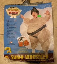 Sumo Wrestler Inflatable Costume w/ Fan NEW in Retail Packaging Youth 1 size