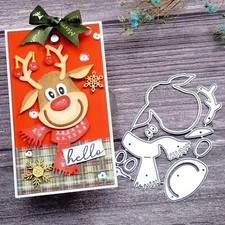 Christmas Deer Metal Die Cuts, Cute Christmas Reindeer Animal Frame Cutting D...
