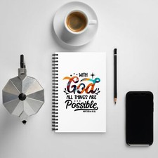 With God All Things Are Possible Bible Spiral Notebook  Diary  Journal