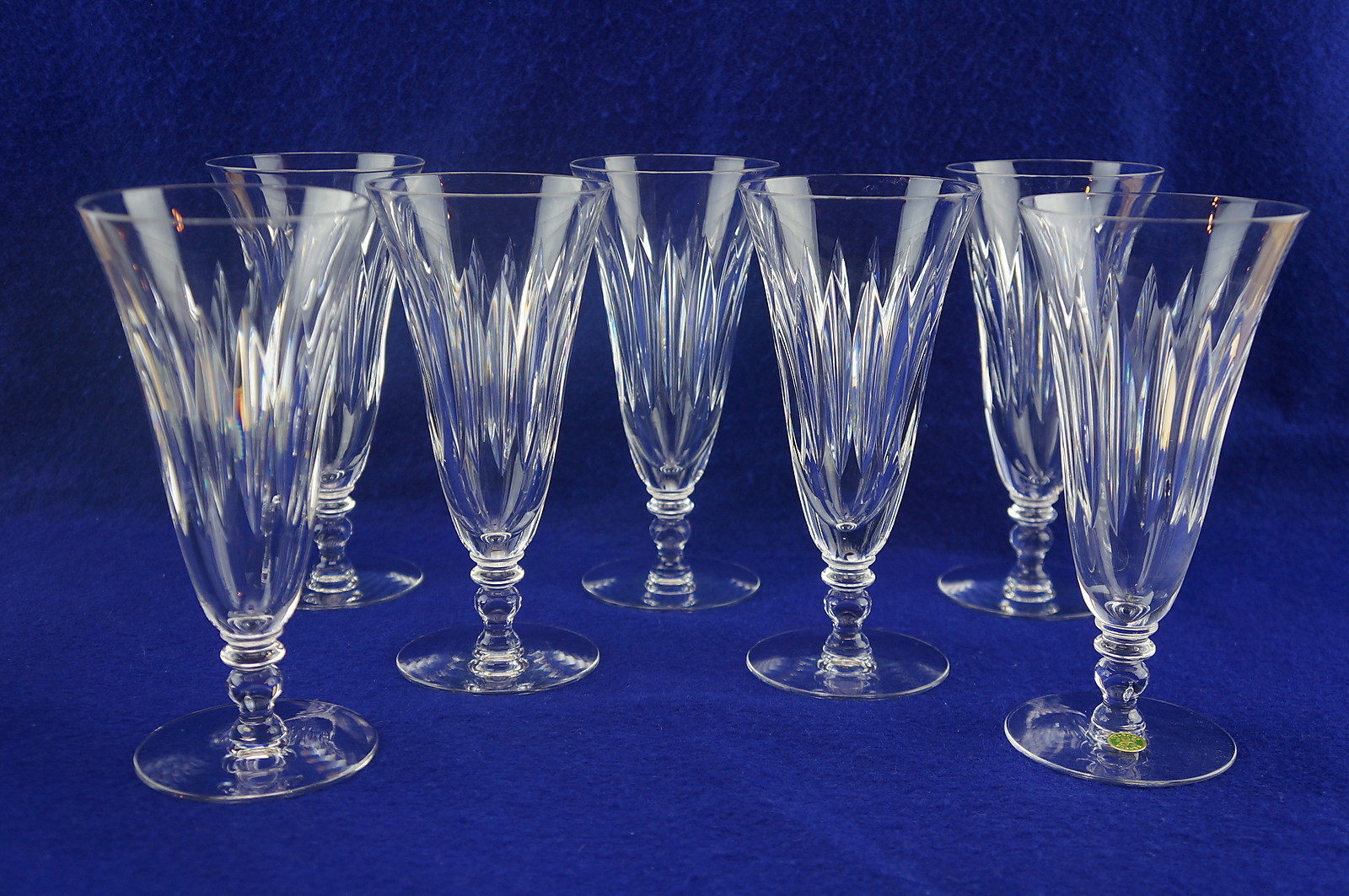 Vasos de té helados de cristal 907 con vástago corte Séneca 968, 7 1/2