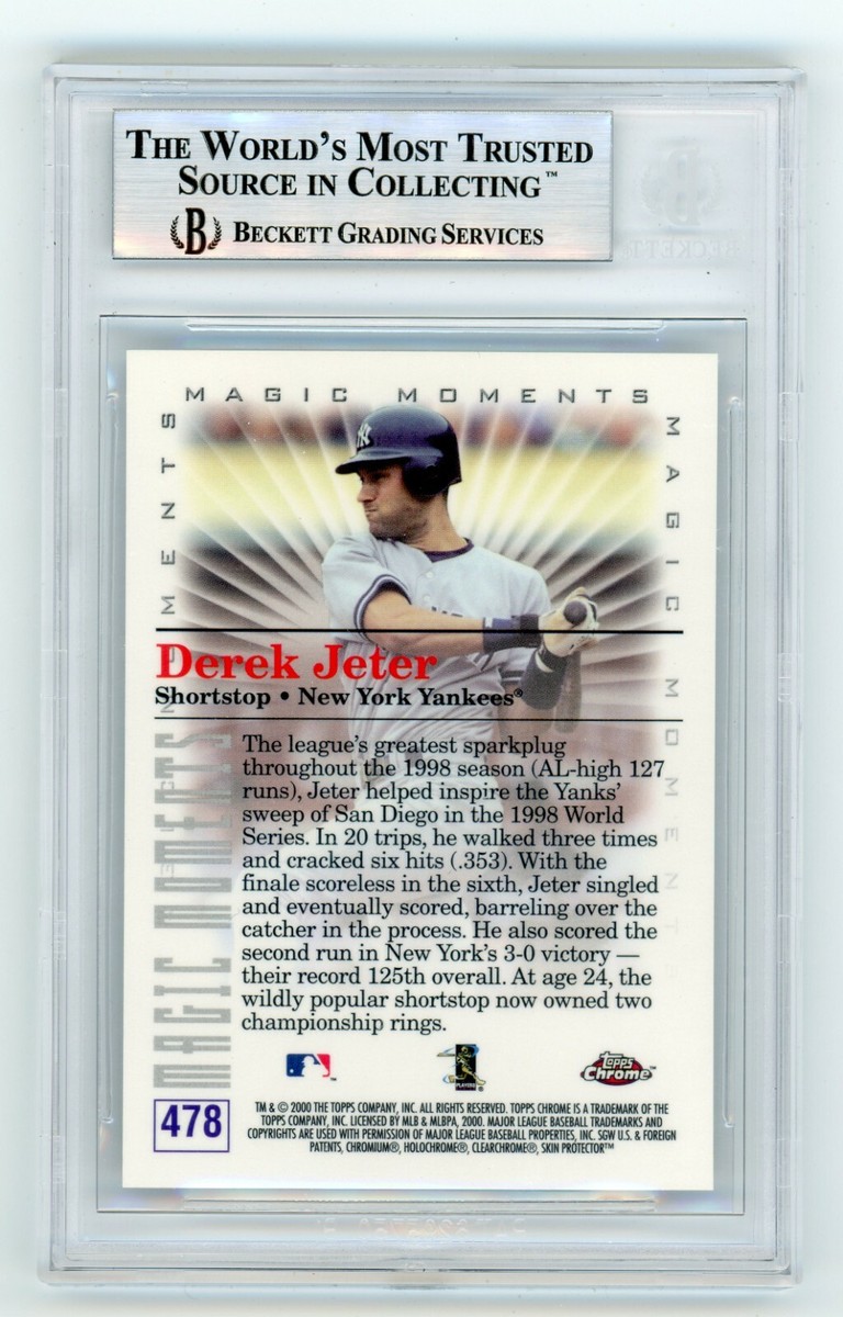 激レア 関係者球  GAMARADA 2000 DEREK JETER 2000 Topps Chrome #478C Wins 1998 World Series BGS 9
