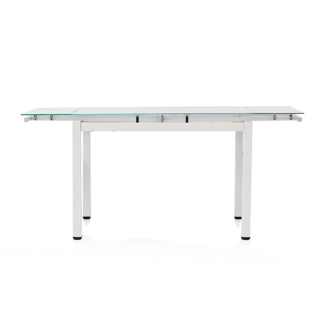 tavolo da pranzo moderno allungabile in acciaio e vetro Moderno FREDERICK