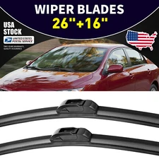 J/U-Hook Front Windshield Wiper Blades For Acura RDX 2007-2018 Pair 26" & 16"