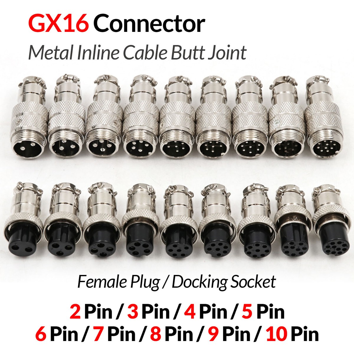 Gx16 Jack Aviation Plug Socket Panel Connector Type GX-16 16mm Male - View #4