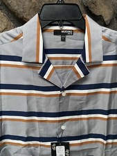 Murano San Francisco Collection Striped S/S Shirt Slim Fit L,XL NWT ST5WM506
