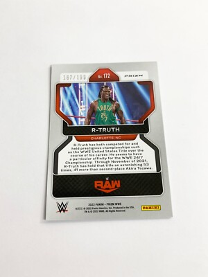 R-Truth Blue 187/199 2022 Panini Prizm WWE Card # 172 | eBay