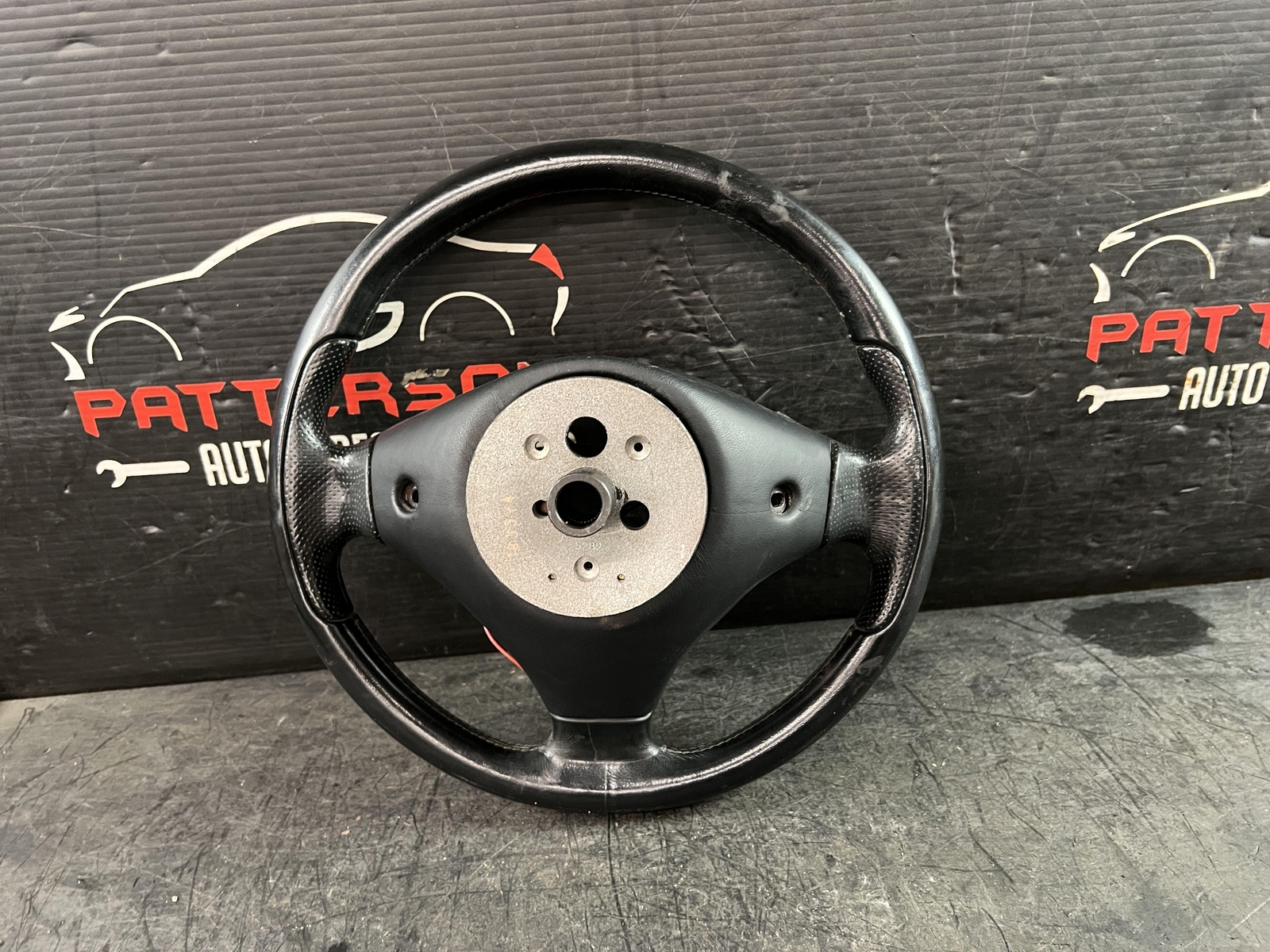 02-06 MASERATI SPYDER BLACK LEATHER WRAPPED STEERING WHEEL AND CLOCKSPRING
