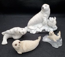 Vintage Seal Figurines Animal Collection Decor Lot of 4