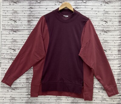Athleta Women s Sweatshirt Large Purple Pink Color block Crewneck Pullover