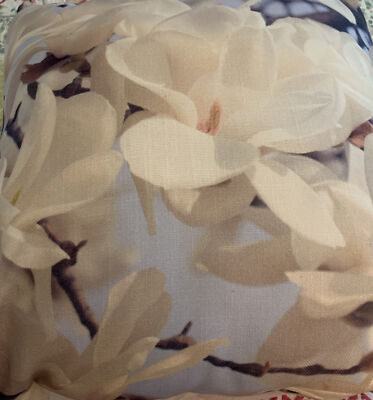 DENY DESIGNS White Floral Purple Decorative Throw Pillow Nwot