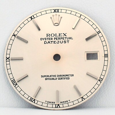 Rolex Genuine Factory 16200 16234 16014 Swiss DateJust Silver Baton Index Dial