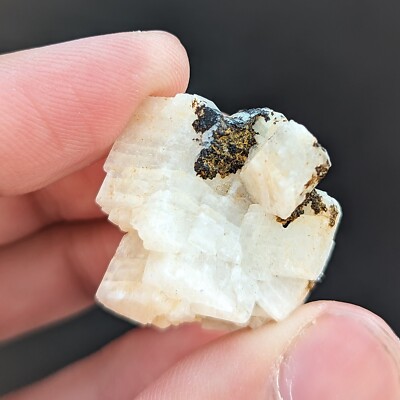 Natural Step Formation Structure Albite Crystal With black aegirine Matrix 13.8g