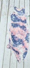 Cotton Women's Sleeveless Tie Dye Maxi Dress Size M Multicolor
