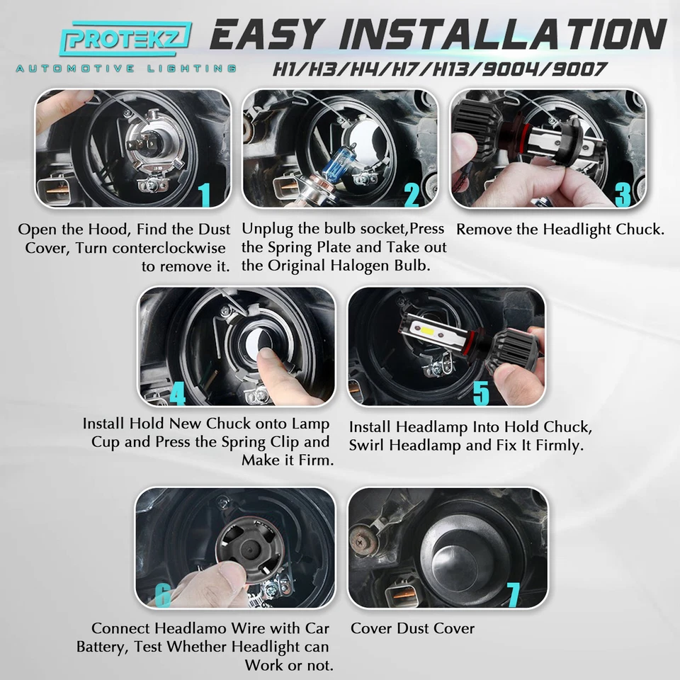 Kit de lâmpadas de faróis LED 9005 HB3 6K para 2004-2006 Suzuki VERONA feixe alto - Imagem 3 de 4