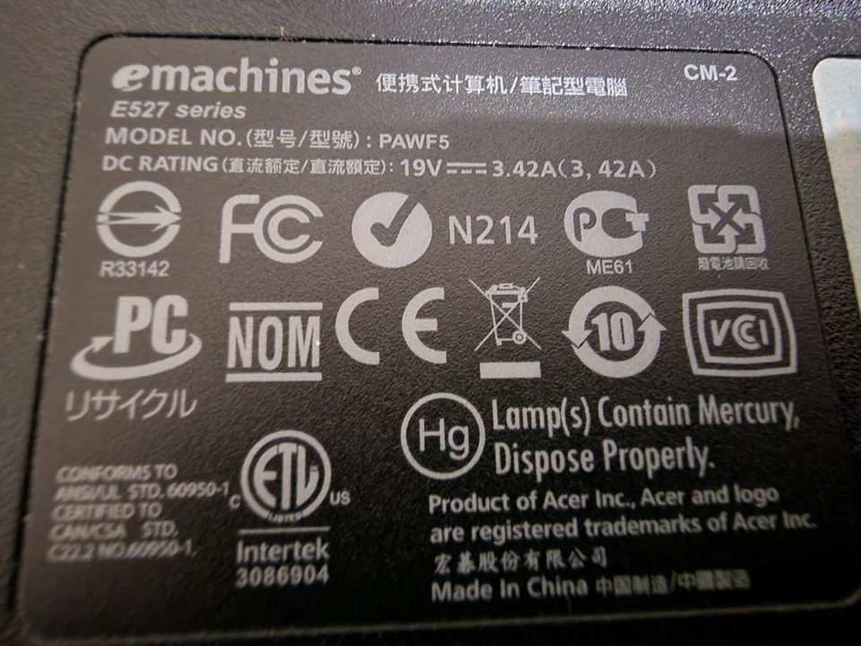 Emachine Laptop ,15,6 Screed , 80 Gb Hdd, 2 Gb Ram - Image 4 of 4