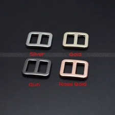 3/8" Metal Mix Colors Curve Tri-Glide Slider Adjustable Buckle for Bags Webbing