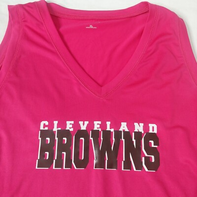 Cleveland Browns Sport Tec Women's XL Tank Top Pink Sleeveless Shirt NFL Sporty