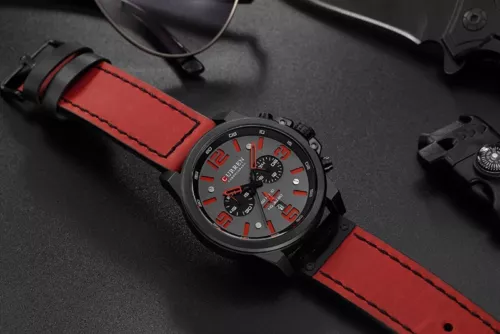Neu Curren Herren Quarzuhr Leder Armbanduhr Chronograph Wasserdicht Analog Luxus - Bild 6 von 30