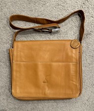 Andrew Philips Tan Leather Shoulder Bag, Attached, Computer Bag, Brand New