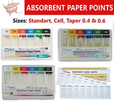 Endo Absorbent Paper Points Taper .04 or .06, Standart - #15/40, #45/80 Etc Meta