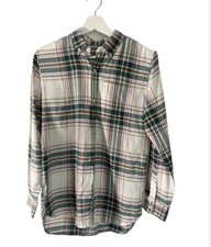 Gap Kids Green Plaid Button Down Shirt Size XXL
